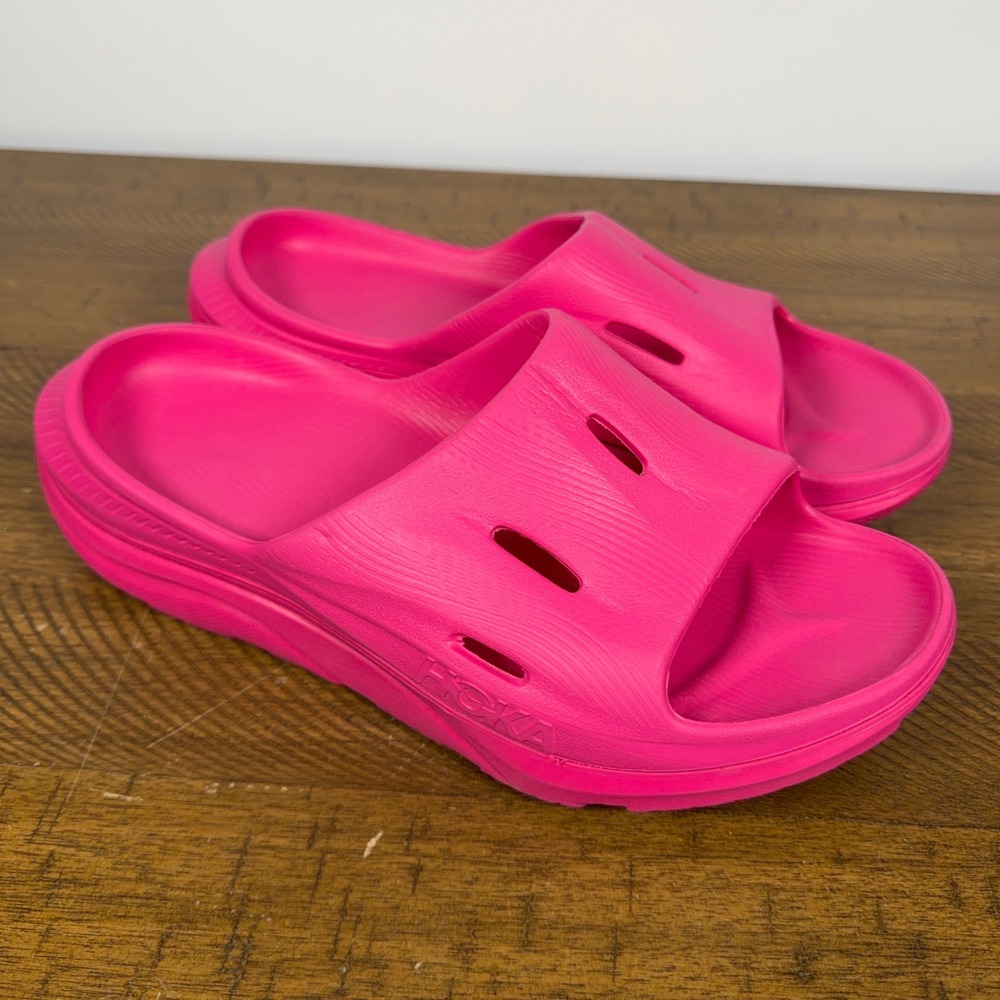 Hoka One One Slides Womens 9 Pink Ora Recovery Slide 3 Comfort Sandals Athletic
